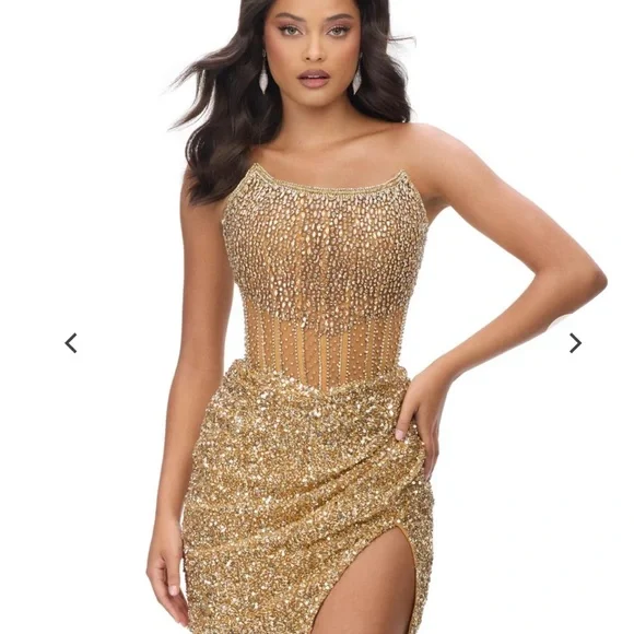 slim fit dress slacks Sexy Gold Sequin Long Prom Dresses with Slit FD1609 – Viniodress